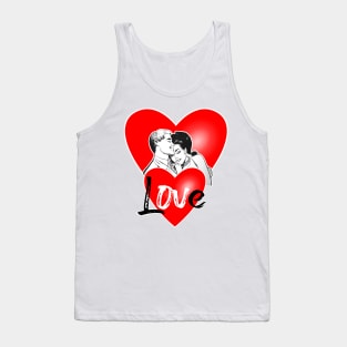 Man and woman in love hearts Tank Top